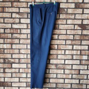 Men's Haggar Blue Slim Fit Dress Trouser Pant Suit Separate, 33 x 32